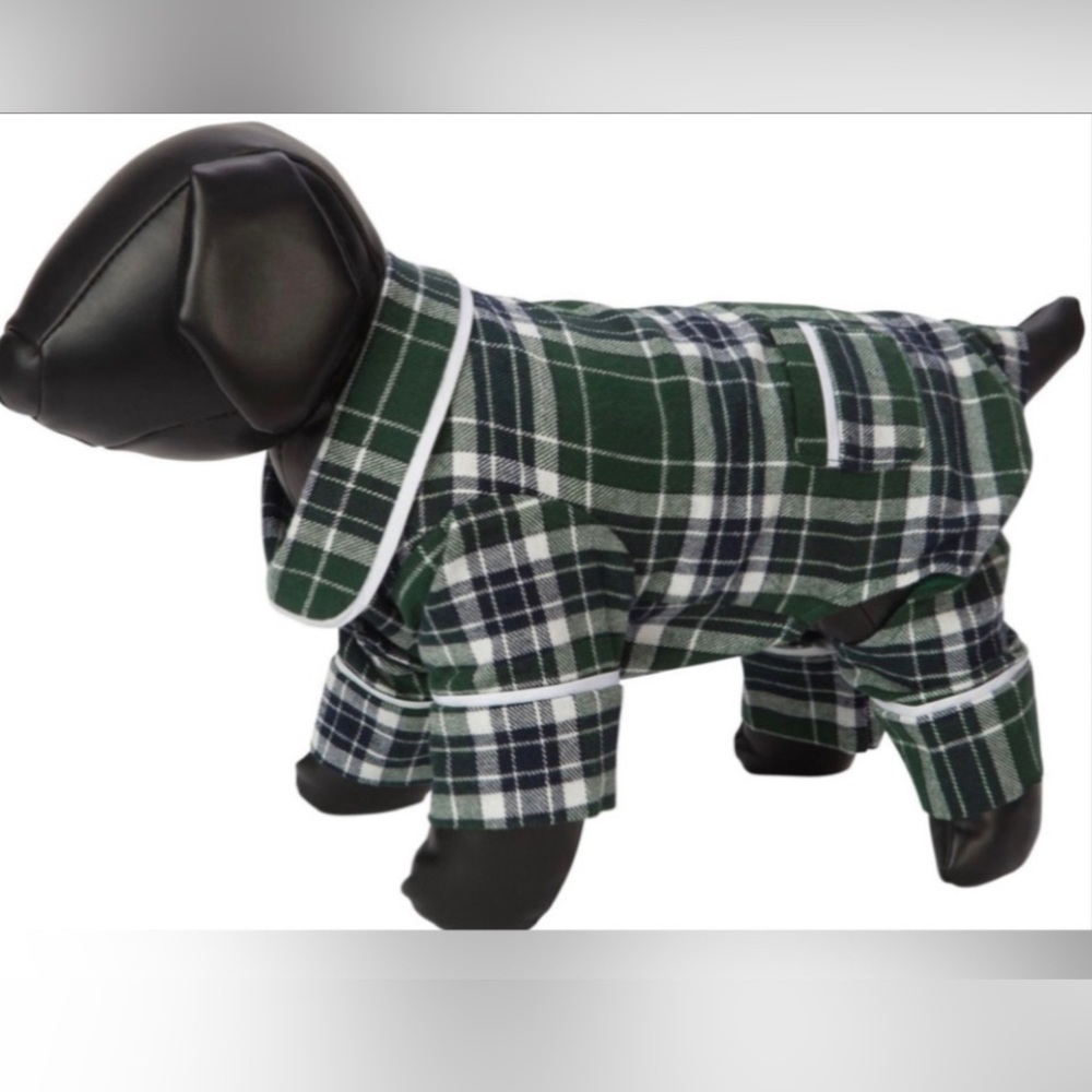 Fab Dog Flannel Dog Pajamas Green, 20”